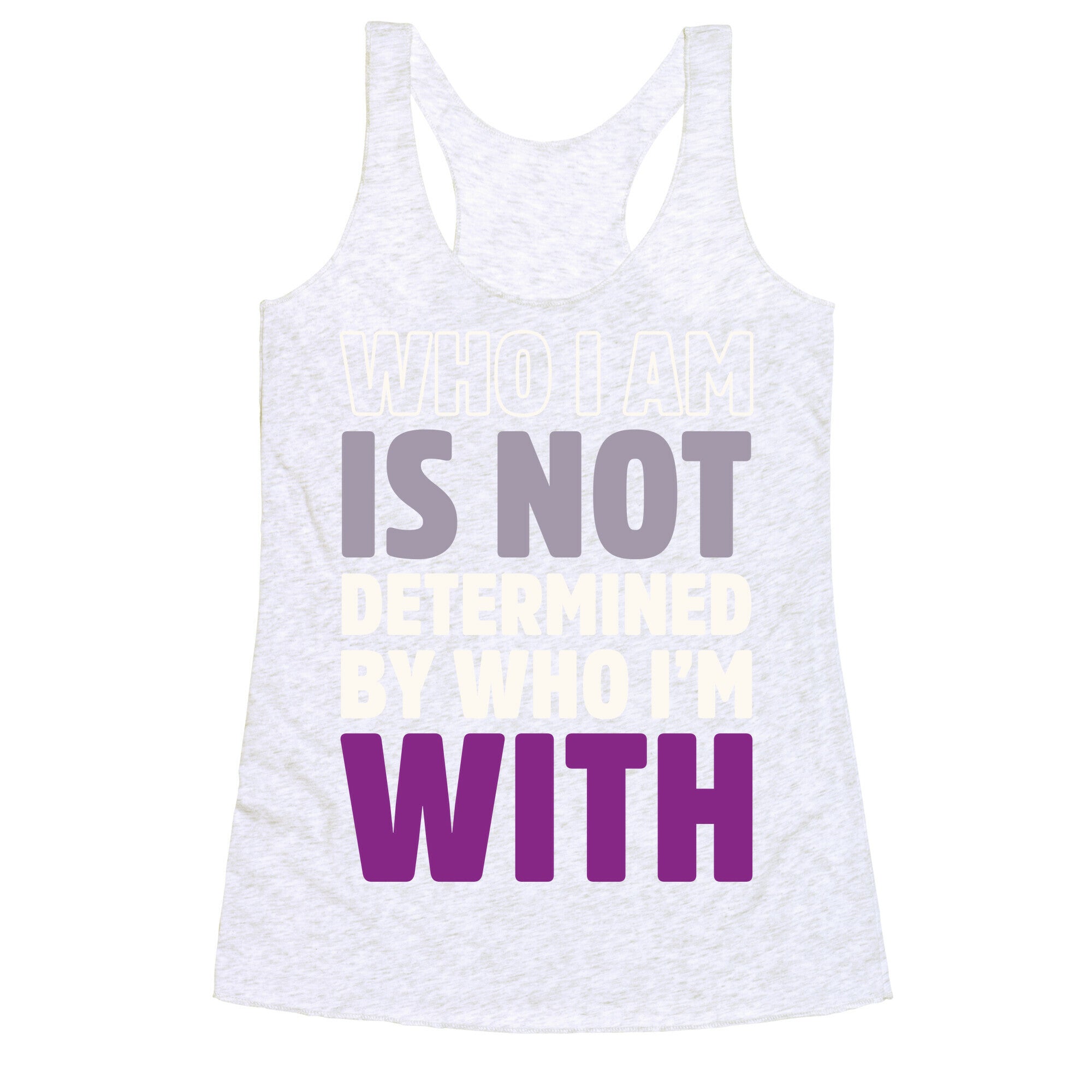 Who I Am Is Not Determined By Who I'm With (Asexual) Racerback Tank